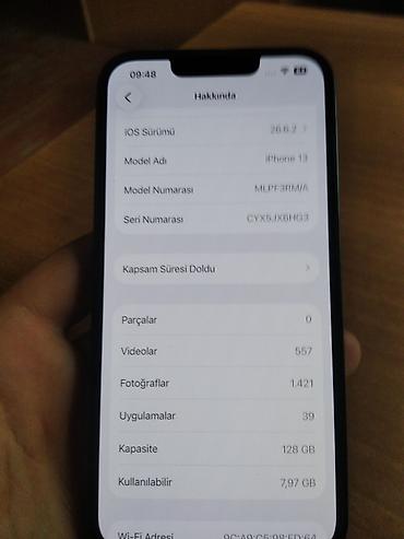 masaustu dəst: IPhone 13, 128 GB, Qara, Face ID — 3