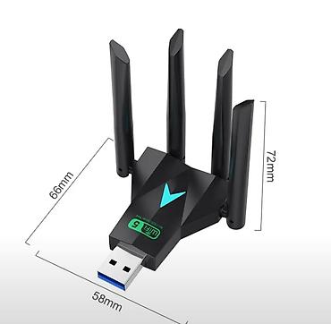 internet mini modem: Wi‑Fi 5 USB Adapter – 1300 Mbps, Dual Band, USB 3.0 Sürət: 1300 — 2