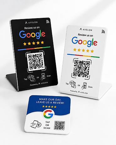 Reklam lövhələri: Məhsul: Google rəyləri üçün NFC/QR masaüstü lövhələri və stikerlər — 1