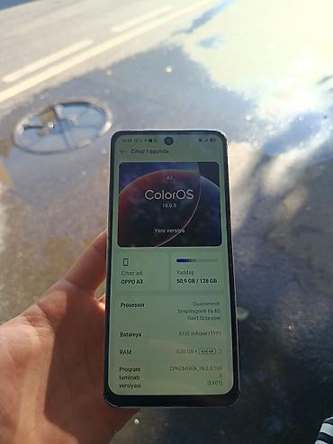 Oppo A3, 128 GB, rəng - Ağ, Barmaq izi lalafo.az -da Oppo A3, 128 GB, rəng - Ağ, Barmaq izi