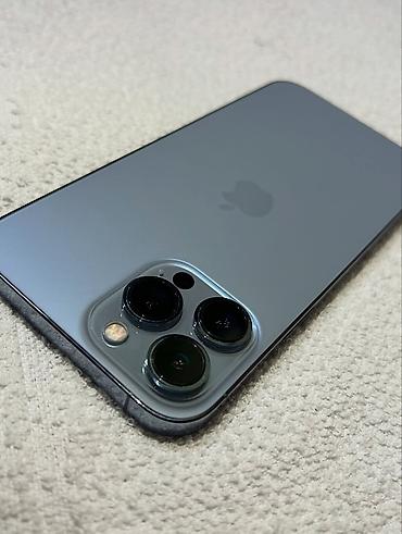 IPhone 13 Pro Max, Б/у, 256 ГБ, Sierra Blue, Кабель, 100 %