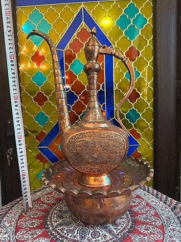 antik samovar alıram: Misdən hazırlanmış əl işi samovar/qəndil tipli su qabı dəsti isteyen — 3