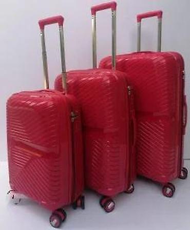 Putni koferi i torbe: Set crvenih kofera – 3 komada - Dizajn: moderni polikarbonatni/ABS — 17