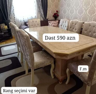 qonaq mebel desti: Qonaq otağı üçün, Yeni, Açılmayan, Oval masa, 8 stul