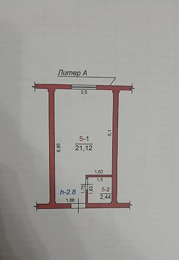 2 8: 1 комната, 23 м², Гостиничный тип, 1 этаж — 1
