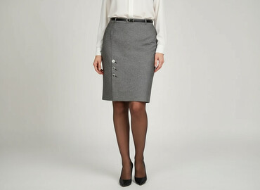 czerwone spódnice w czarne grochy: Women`s skirt, size XL (EU 42)