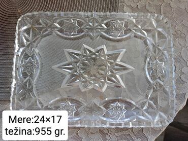 pumpe za bazene intex: Pravougaona staklena tacna dimenzija 24x17 cm i težine 955 grama