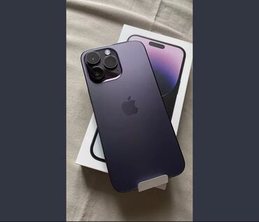 Apple iPhone: IPhone 14 Pro, Б/у, 128 ГБ, Deep Purple, Зарядное устройство, Защитное стекло, Чехол, 91 %