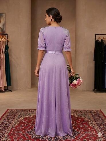Donlar: Lavanda rəngli parıltılı axşam geyimi - Model: zərif parıltıya malik — 1