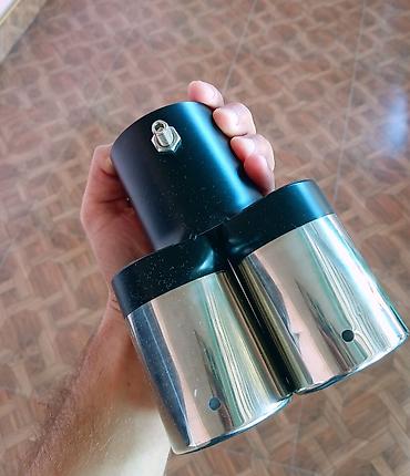 kia forte diffuser: - Avtomobil üçün dekorativ ikiqat egzoz ucu - Parlaq xrom rəngli — 2