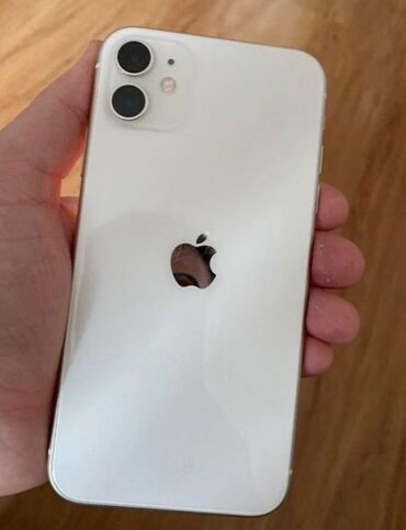 импульсный свет: IPhone 11, Б/у, 128 ГБ, Белый, Зарядное устройство, Защитное стекло, Чехол, 77 %