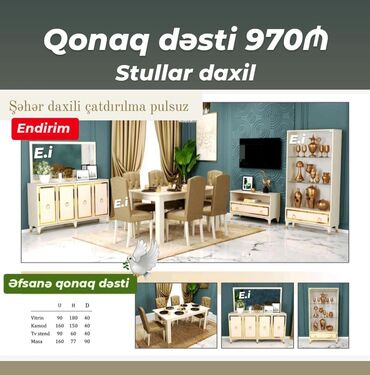 Qonaq otağı dəstləri: Yeni, Masa və oturacaqlar