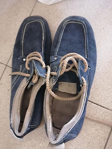 espadrile 37: Muške mokasine/polucipele od antilop kože u tamnoplavoj boji. - — 1