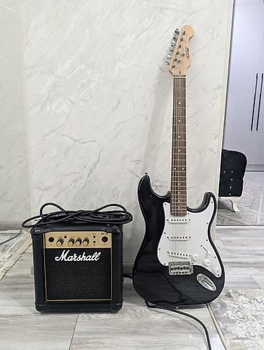 гитарный комбик: Электрогитара Homage + комбоусилитель Marshall MG10 + кабель Peavey — 1