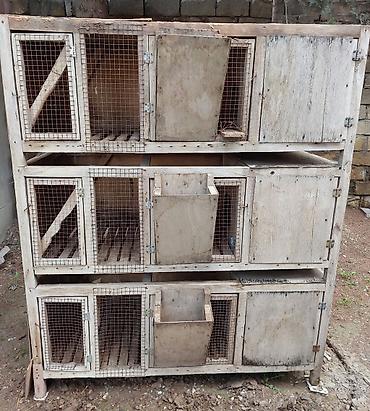 heyvan sahiblendirme: Çoxbölməli taxta qəfəs sistemi - Material: möhkəm taxta karkas, ön — 2