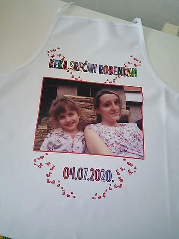 Kuhinjski tekstil: Kecelje stampa po zelji cena 1700din
♦ — 12