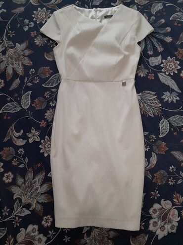 haljine za debele: PS Fashion S (EU 36), color - White, Evening, Short sleeves