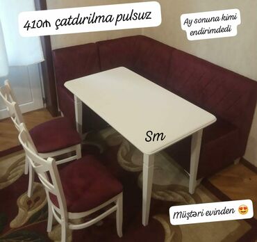 Sifarişlə masa və oturacaq dəstləri: *Sifarişlə hazırlanır* ✔️Kuxna üçün stol stul dəsti✨✨. 2 stul 1 -da lalafo.az — 4 Sifarişlə masa və oturacaq dəstləri: *Sifarişlə hazırlanır* ✔️Kuxna üçün stol stul dəsti✨✨. 2 stul 1 — 4