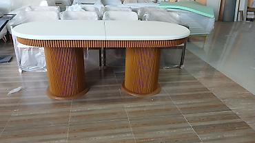 toplantı masası: Oval formalı, açılıb-bağlanan yemək masası - Üst hissə: açıq rəngli — 5