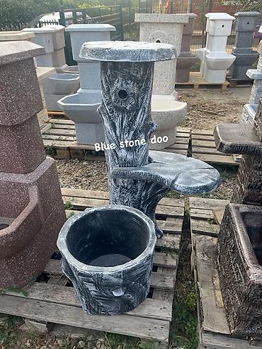 cer ta pec: Dekorativna baštenska fontana sa koritom – imitacija drveta - — 1