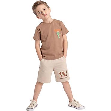ugg rs: Komplet majica i šorts za dečake – braon/bež kombinacija - Šifra — 1