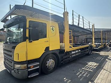 тигил: Автовоз Scania P380 с полуприцепом-платформой для перевозки — 2