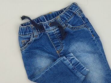 pajacyk polarowy 98: Denim pants, 6-9 months, condition - Perfect