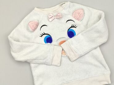 biała bluzka z ozdobnymi rękawami: Sweatshirt, Disney, 5-6 years, 110-116 cm, condition - Fair