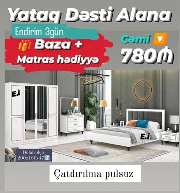 usaq kravatlari ikinci el: *Yataq dəsti 780Azn 🎁Baza + Matras hədiyyə🎁* ✔️Rəng seçimi var ✔️