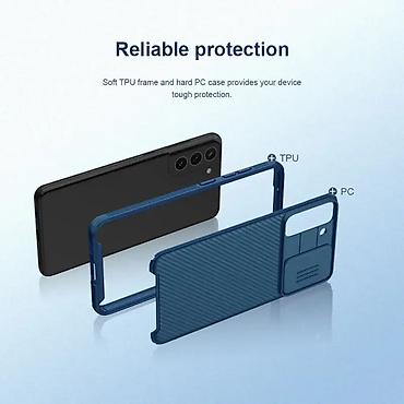 Maske i futrole za telefone: Maska Nillkin CamShield Pro za Samsung G990 Galaxy S21 FE plava. Uz — 6