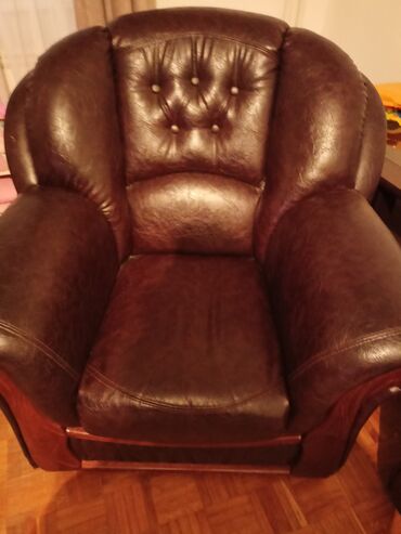 Fotelje: Eko-koža, bоја - Braon, Upotrebljenо