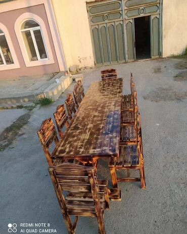 мебель для сада: Новый, Угловой стол, Нераскладной, Со стульями, Дерево, Азербайджан