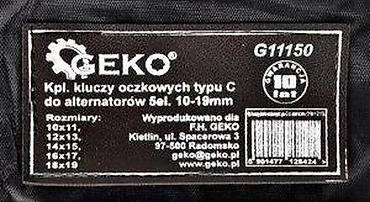 Setovi ručnog alata: GEKO G11150 – set ključeva tipa C za alternatore, 5 delova (10–19 mm) — 11