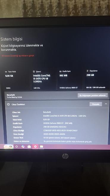 samsung galaxy tab s9: Masaüstü kompüter + HP monitor Texniki göstəricilər: - Prosessor — 1