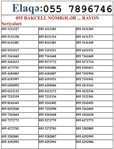 010 azercell nomre satisi: 🇦🇿✅AZERCELL 050/051/010🤩BAKCELL 055/099🤩NAR 070/077🤩Nomreler Bizde