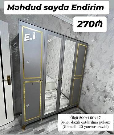 4 qapılı dolab Yep yeni 270 azn rəng seçimi var çatdırılma var lalafo.az -da 4 qapılı dolab Yep yeni 270 azn rəng seçimi var çatdırılma var
