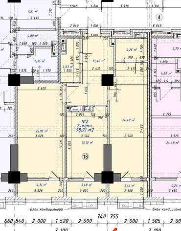 3 к: Просторная 3‑комнатная квартира 98,91 м² в современном жилом комплексе — 3