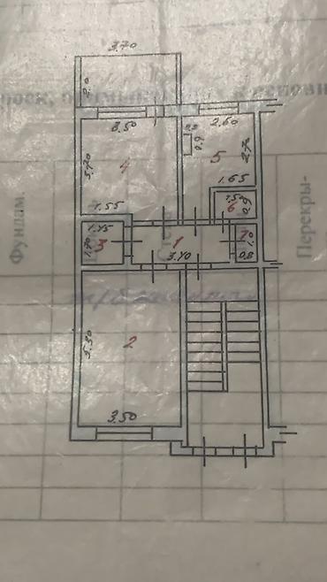 2 комнаты, 64 м², Толойкон мкр., 105 серия, 1 этаж, Старый ремонт