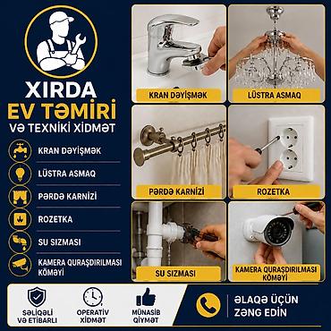 темир алгандар: Xırda ev təmiri və texniki xidmət Təklif olunan işlər: - Kran — 1