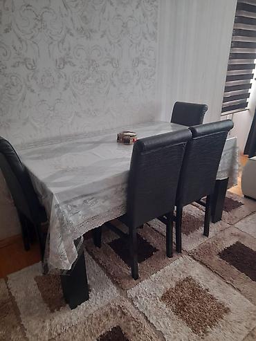 6 nəfərlik yemək masası və stul dəsti - Dəst: 1 ədəd uzun düzbucaqlı