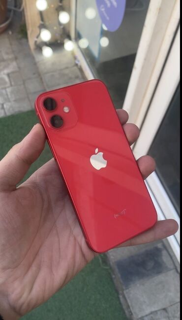 Apple iPhone: IPhone 12 mini, 64 GB, Qırmızı, Zəmanət, Face ID, Sənədlərlə