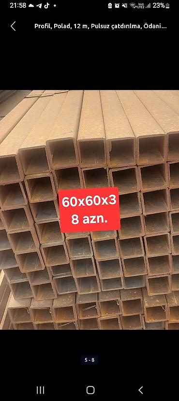 Metal məhsulları: Müxtəlif ölçülü kvadrat metal profillər. Bu profillər tikinti və — 5
