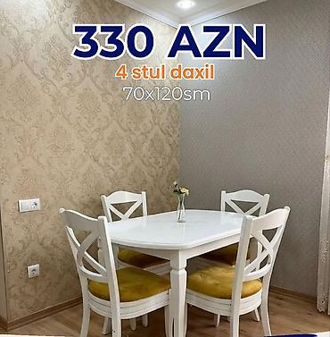 Qonaq otağı üçün, Yeni, Açılmayan, Dördbucaq masa, 4 stul lalafo.az -da Qonaq otağı üçün, Yeni, Açılmayan, Dördbucaq masa, 4 stul