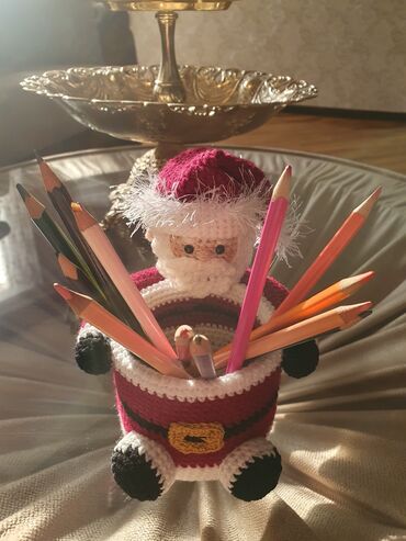 Konfet qabları: Yenil il temalı əl işi “Şaxta Baba” konteyneri - Material: əl ilə — 14