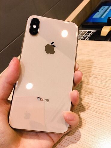 Apple iPhone: IPhone Xs Max, 64 GB, Qızılı, Zəmanət, Barmaq izi, Face ID