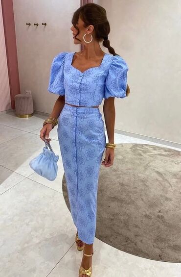 calvin klein sorcevi za kupanje: One size, Cotton, Floral, color - Light blue