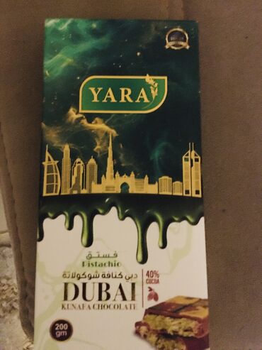 Şokolad və konfetlər: Dubaidan gelib 4 eded var Dubai chocolate 200 qr olandı bu