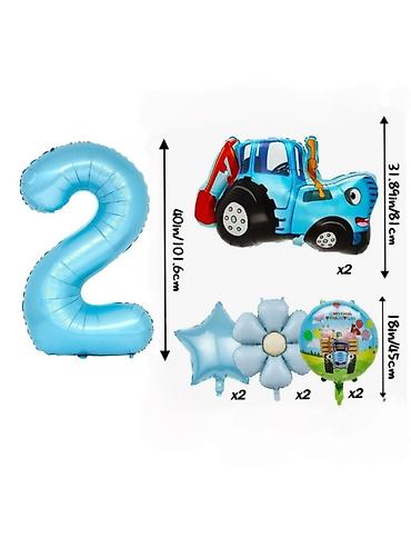 Воздушные шары и принадлежности: Набор фольгированных шаров для детского праздника «Синий трактор» + — 13