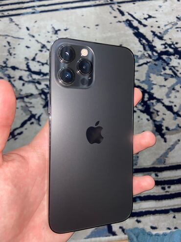 Apple iPhone: IPhone 12 Pro Max, 128 GB, Qara, Barmaq izi, Face ID