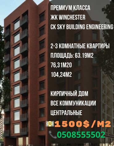 Продажа квартир: 2 комнаты, 76 м², Элитка, 4 этаж, ПСО (под самоотделку)